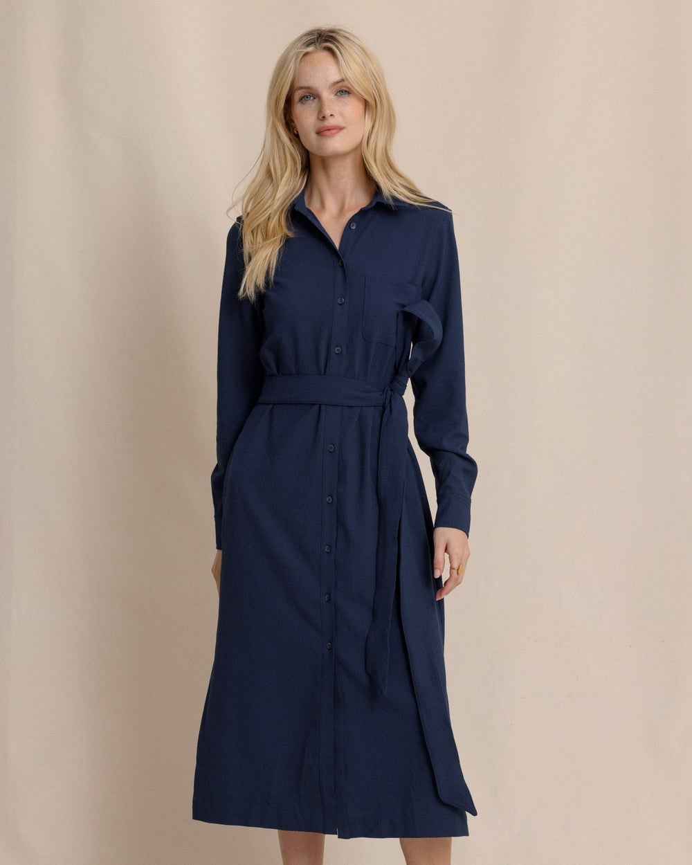 Trista Textured Midi Shirt Dress Southern Tide Savings
