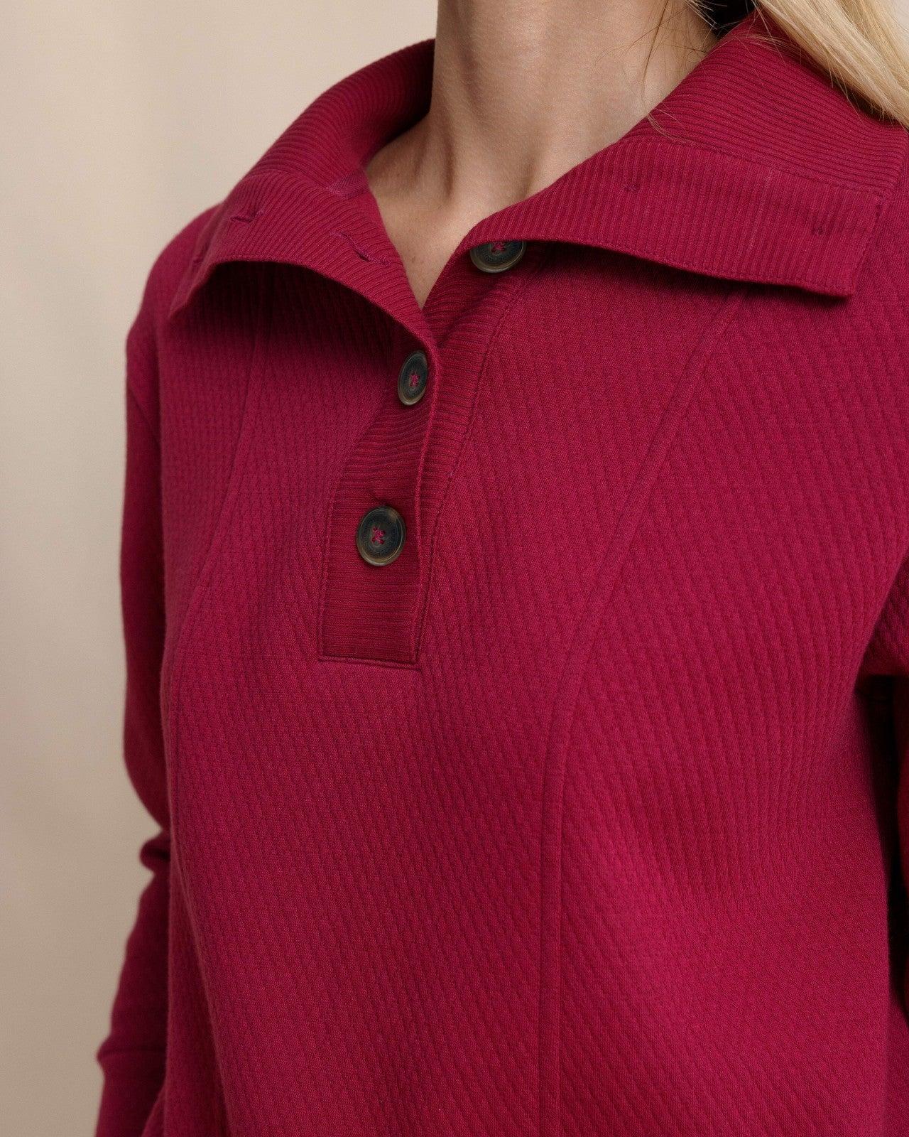 Tonya Button Mock Pullover - Carolina Plum Southern Tide Sale
