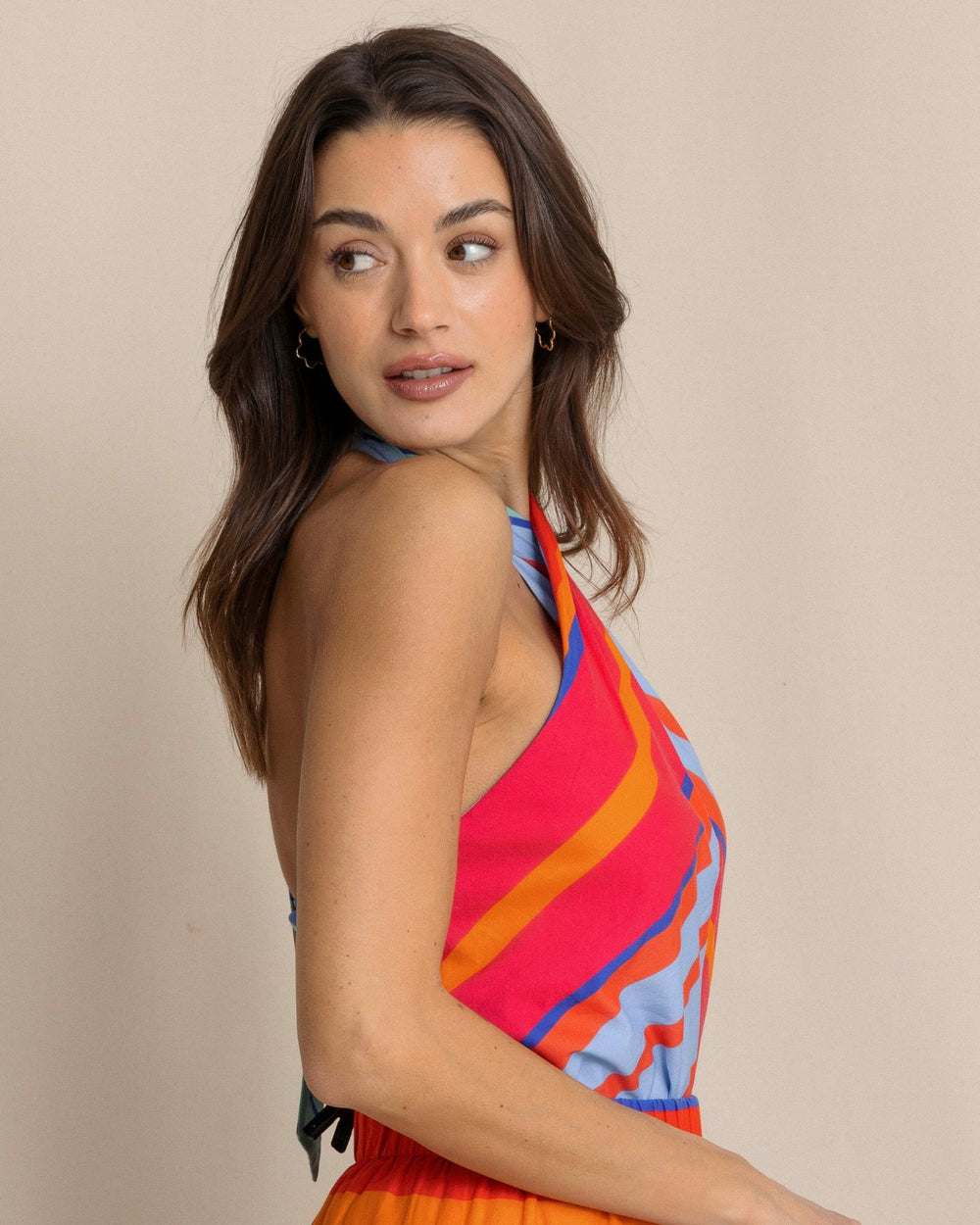 Fallon Calypso Cay Stripe Halter Top Southern Tide Discount
