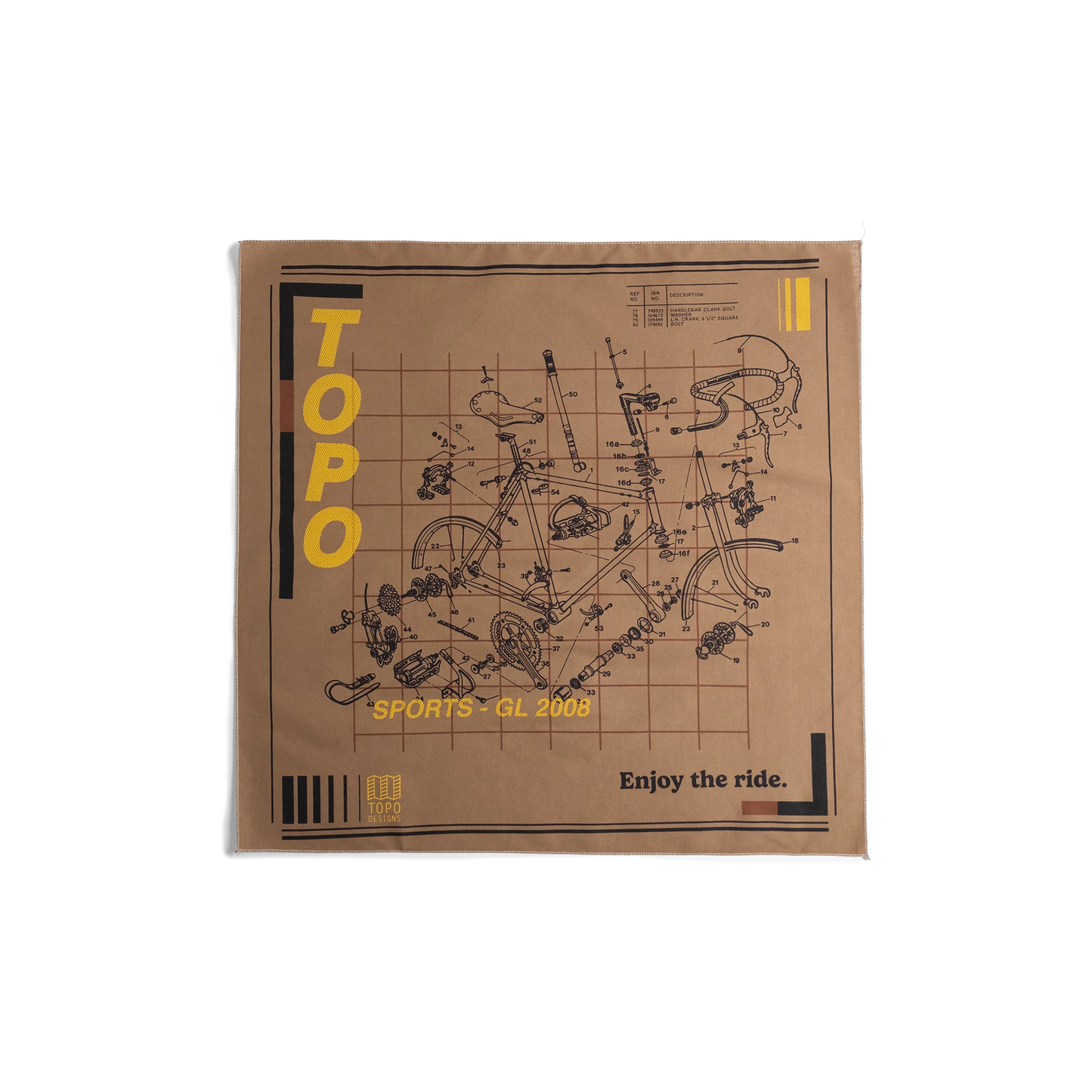Topo Designs Topo Designs x Pine Printshop Enjoy The Ride Bandana