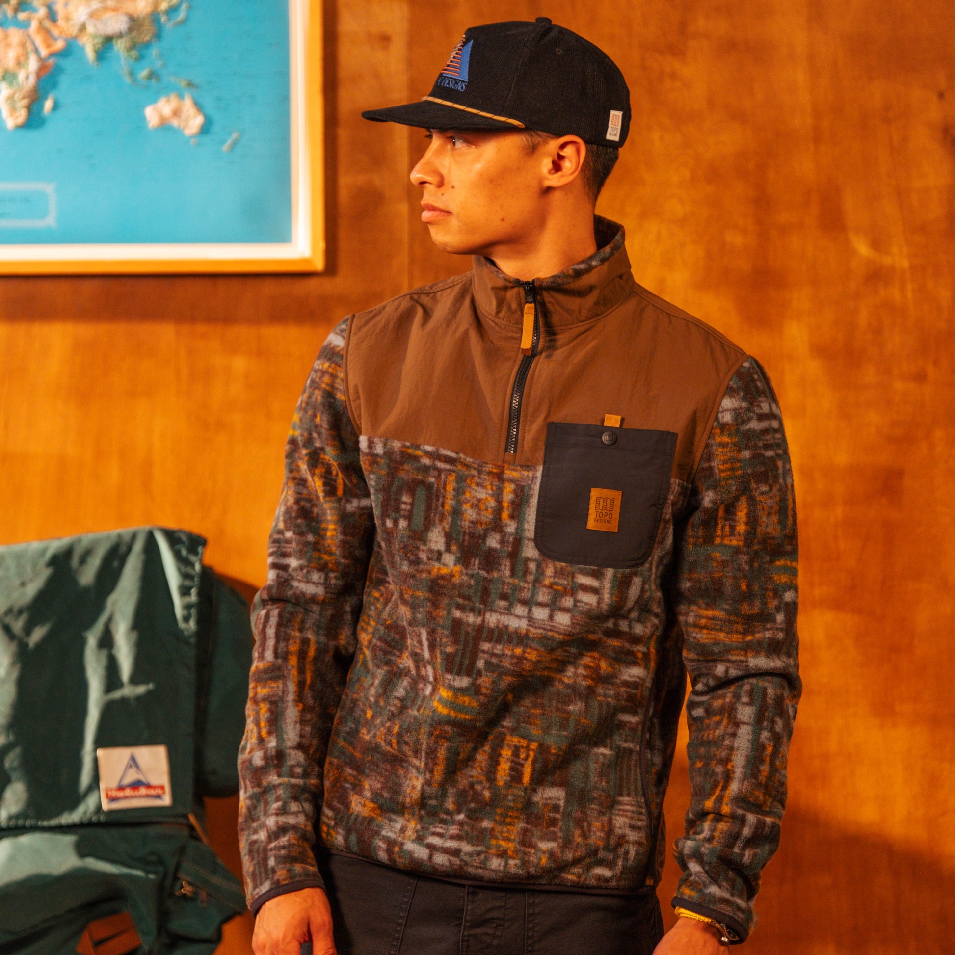 Topo Designs Vista 1/4 Zip Lightweight Fleece   Final Sale