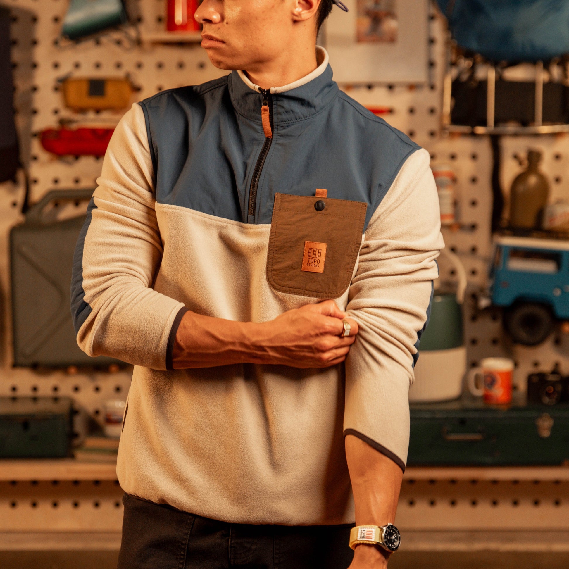 Topo Designs Vista 1/4 Zip Lightweight Fleece   Final Sale