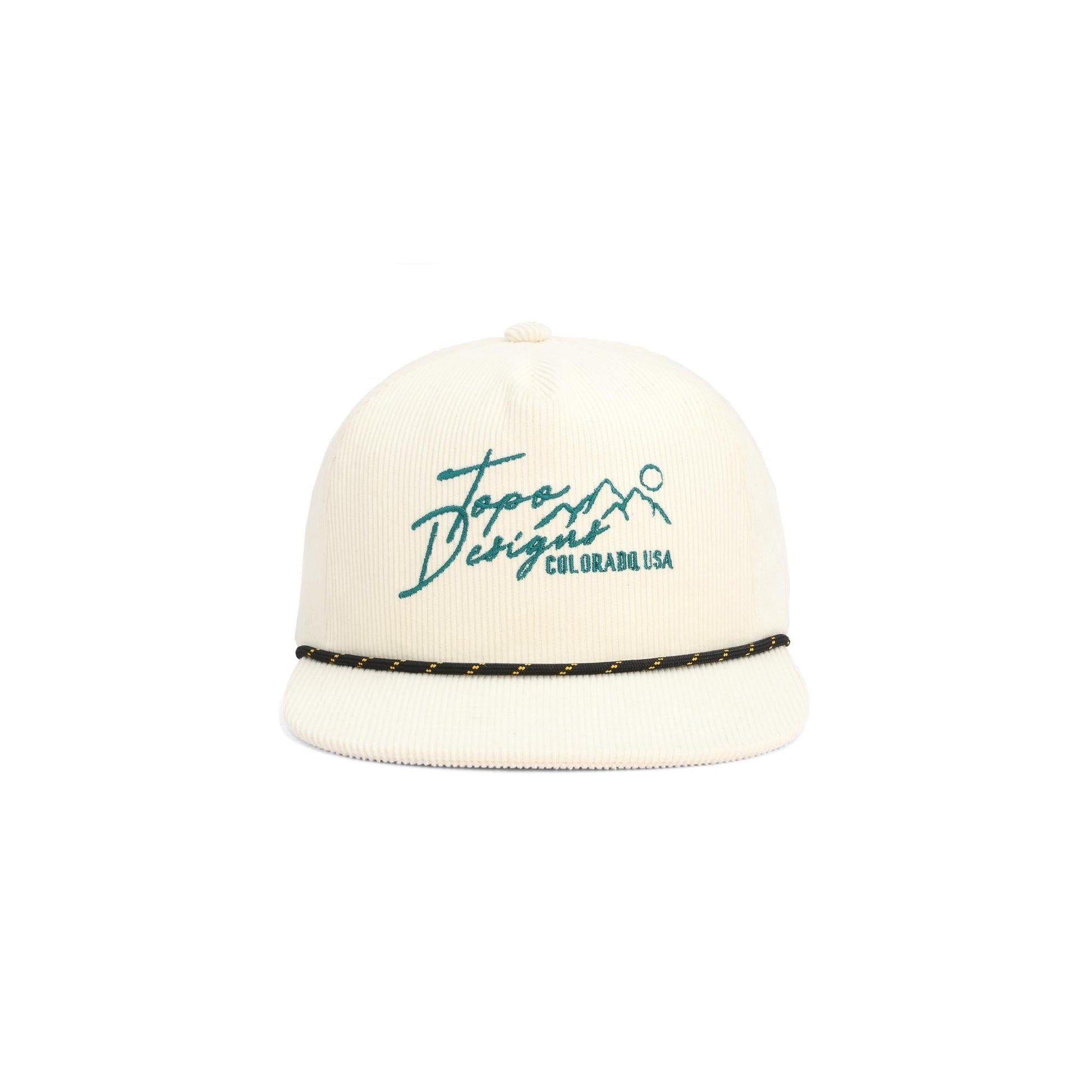 Topo Designs Corduroy Trucker Hat – Topo Script - 5-Panel Corduroy Hat