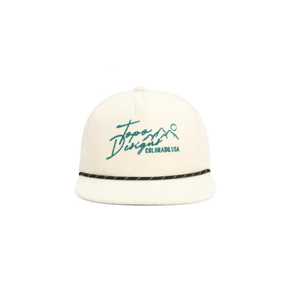 Topo Designs Corduroy Trucker Hat – Topo Script - 5-Panel Corduroy Hat