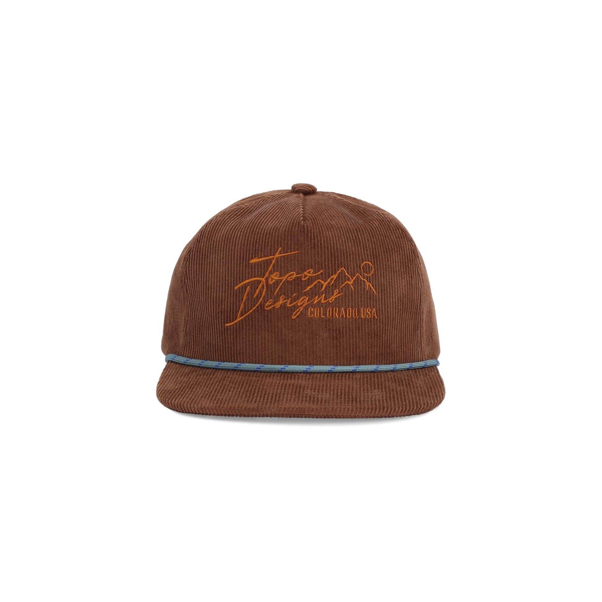 Topo Designs Corduroy Trucker Hat – Topo Script - 5-Panel Corduroy Hat